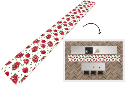 Keukenloper - Keukenmat - Fruit - Bladeren - Patroon - Granaatappel - 400x50 cm - Keuken vloerkleed
