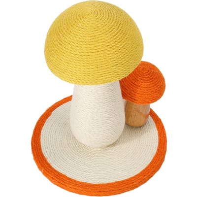 Krabpaal voor Katten Klauwschuurder Interactieve Paddenstoelvorm Sisal Klimkrabber voor Kittens voor Binnen yellow