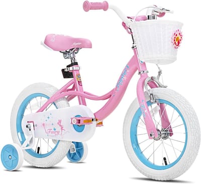 Meisjesfiets 18 inch voor kinderen van 5 tot 8 jaar met mand en zijwieltjes