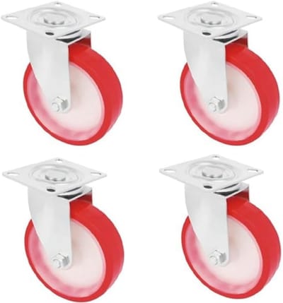 Set van 4 Draaibare Zwenkwielen voor Meubels | Ø 80 mm | Tot 100 kg | Perfect voor Ziekenhuizen en Hotels