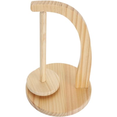 Porte-laine en bois, dévidoir de laine rotatif, support pour pelote de laine, portable, pour tricot et crochet, distributeur de broche pour la maison, bois beige