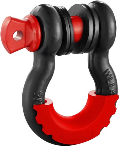 D-Ring Sluiting,2cm, 2-Pak Gelegeerd Staal Sluiting 28,5 Ton Breeksterkte met 22mm Bout Pin, Isolatoren & Ringen, Heavy Duty Off-Road Voertuig Herstel Sluiting