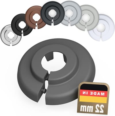Verwarmingsbuis Rozetten - Afdekkingen radiatorbuizen - Afwerking leidingen - Eenvoudig klikmechanisme - 22 mm binnendiameter - Stofgrijs