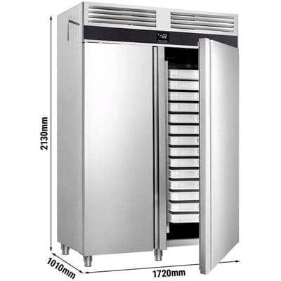 GGM Gastro Bäckerei-Kühlschrank Edelstahl PREMIUM - EN 600x400 - 1700 Liter - mit 2 Türen Zilver