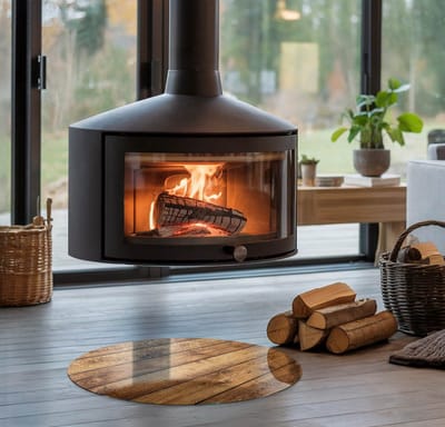 Coloray Vloerplaat Houtkachel - Plaat voor Onder Houtkachel - 50 cm x 50 cm - Open Haard Accessoires - Bruin Vloerplaat Kachel - Vloerplaat Voor Kachel - Plaat onder Houtkachel - Kachel Onderplaat - Plaat Kachel