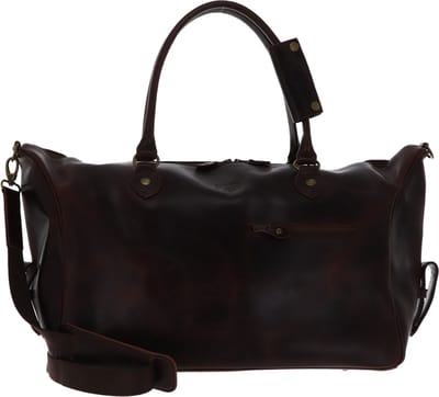 BUCKLE & SEAM Leren Reistas Linwood Weekender Brown / Dot Donkerbruin