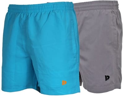 2-Pack Donnay - Sport/Zwemshort (Toon) - Sportbroek - Heren - Sea blue/Steel grey (672) - maat S
