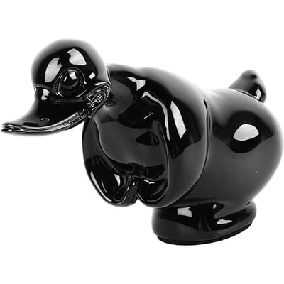 Eend Ornament Galvaniseren Hars Eend Sculptuur Stijlvol Decoratief Eend Figuur voor Auto Bureau zwart