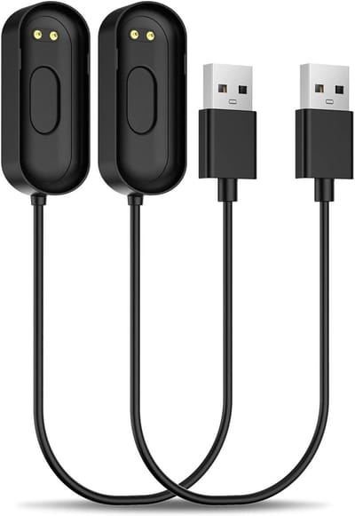 Oplader Compatibel met Xiaomi Mi Band 4, (2 Pack) USB Oplaadkabel Oplader Vervanging voor Mi Band 4