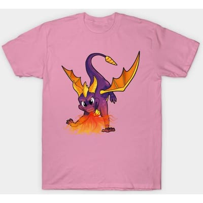 T-shirt femme Spyro Fire imprimé Harajuku Kawaii, t-shirt d'été à manches courtes pour femme M rose