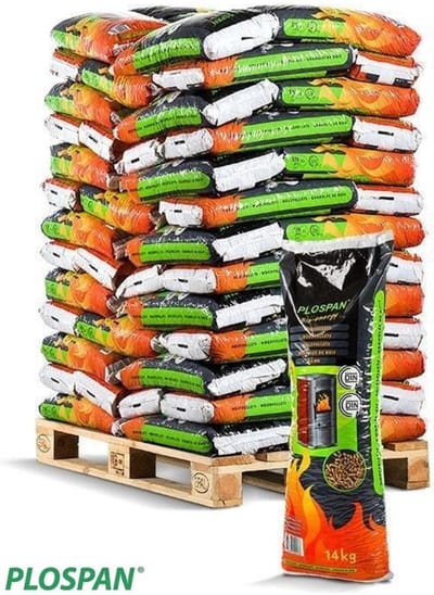 Plospan - Houtpellets - 56 zakken - 784 kg - Mix pellets - ENplus A1, DINplus A1, Better Biomass