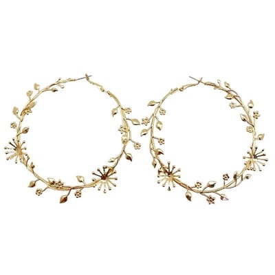 Statement oorbellen - Grote oorringen - Bloemen - Goudkleur - Bohemian