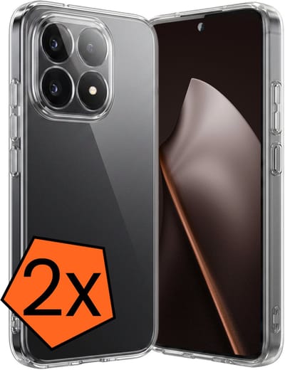 Hoes - 2 Stuks - Geschikt voor Xiaomi 15T - Sterk & Shockproof - Case Siliconen - Back Cover - Telefoon Hoes - Transparant