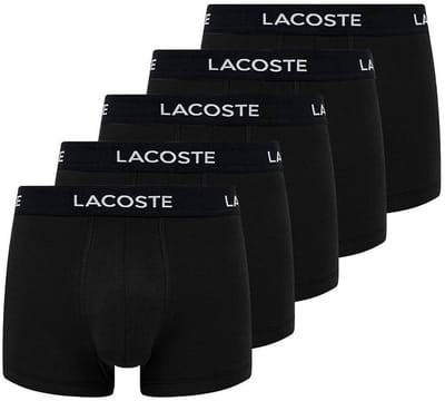 Lacoste Casual Boxershorts Heren Multipack Effen Zwart 5-Pack 5H5203 - Maat S