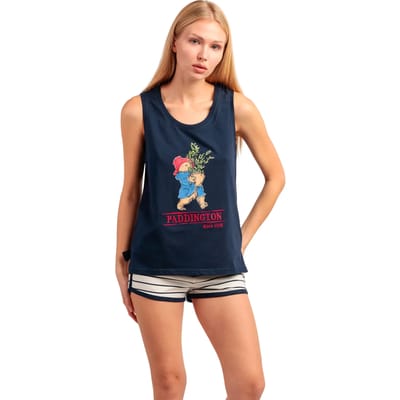Pyjama-sets Admas Pyjamashort tanktop Navy Rayas Paddington Disney