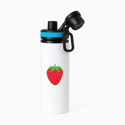 Hacebo® - Aardbeien waterfles met draaidop blauw - Fruitschaal - Fruit liefhebbers - Aardbei - vrucht - gezond eten - fruit - water fles - 850ML