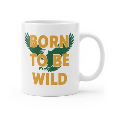 Born to Be Wild Koffiemok 330 ml – Stoere Motiverende Tekst Cadeau Mok