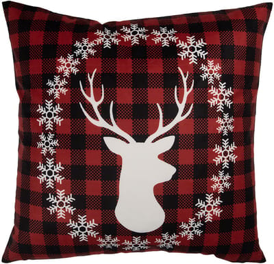 Clayre & Eef Kussenhoes 45x45 cm Rood Polyester Hert