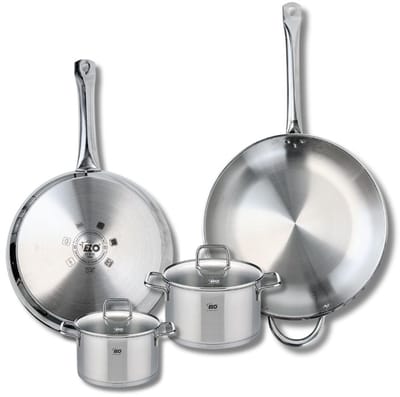 Set van 2 Bakpannen 28 en 32 cm en 2 Kookpotten 14 en 16 cm Elo Profi Citrin