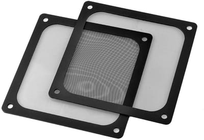 2 x 120mm Stoffilter Voor Computerkoelventilator, Magnetisch Frame PC-Ventilator Stofgaas PC-Koelfilter PVC Stofdichte Hoes Computer Ventilatieroosters (120mm,2 Stuks,Zwart)
