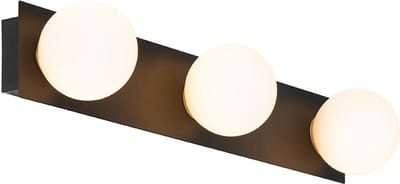 QAZQA cederic - Moderne Wandlamp voor buiten - 3 lichts - D 104 mm - Zwart - Buitenverlichting