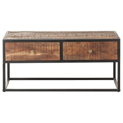 vidaXL - Salontafel - 90x50x40 - cm - ruw - acaciahout