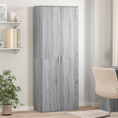 vidaXL - Hoge - kast - 70x35x180 - cm - bewerkt - hout - grijs - sonoma - eikenkleurig