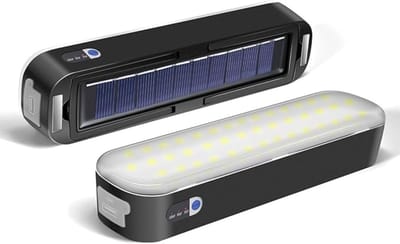 Thijox - LED Solar Lantaarn Camping Lamp - Magnetische Buitentent Licht - 6000mAh USB Oplaadbare Camping Accessoires - Noodverlichting - Compact en Li