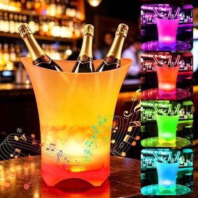 Grote meerkleurige led-ijsemmer van 5 liter, instelbare kleuren voor feest, festival en thuisgebruik