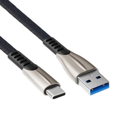 USB C kabel | Laadsnelheid 5V / 2.4A / 12 watt | USB 2.0 | 480 Mb/s | Type A naar C | Male to male | Zwart | 0.5 meter | Allteq
