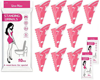 ECTEATOY® 30 Stuks Wegwerp Plastuiten voor Vrouwen - Ergonomisch Plasmatje - Staand Plassen voor Reizen - roze