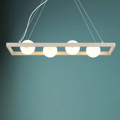 Globo Hanglamp Nanda, zand/opaal, glas, 84 cm lang, G9