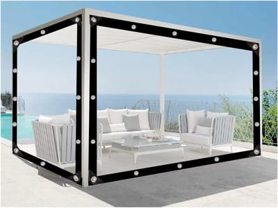 Waterdicht Buitengordijn - Terrasgordijn Veranda - Buitenruimte Beschermen - Transparant Met Oogjes - 12 x 4 m - Transparant