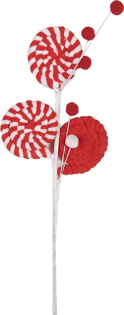 Clayre & Eef Kerstdecoratie Lolly 42 cm Rood Kunststof