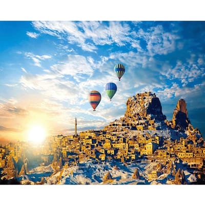 DIY 5D Diamond Painting Cross Stitch Air Balloons In The Sky Diamond Borduurhandwerk 20X30CM gray