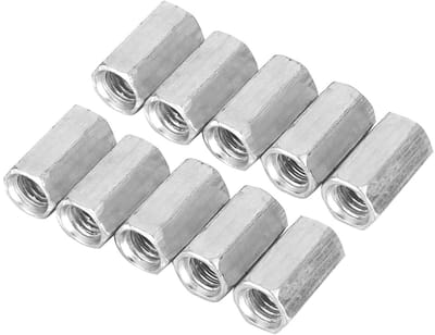 Dailygoods- Draadstang Gegalvaniseerd Koolstofstaal - Zeskantmoer - Schroefdraad Reparatieset - 10 Stuks - Corrosiebestendig - Lange Draadstangen