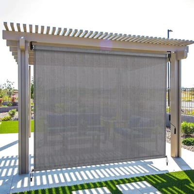Innovastore Zonwering - Zonnescherm - Verticale luifel - Buitenschaduwdoekrol - Snoerloze Patio Rolgordijnen - 120x180 cm - Grijs