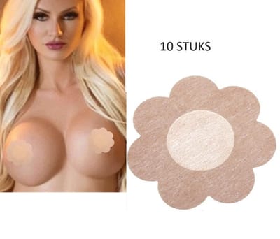 5 Paar / 10 Stuks Hartvormige Tepelplakkers I Borstbedekkers I Tepelcover I Tepel Stickers I Nipple Covers I Plak BH I Beige