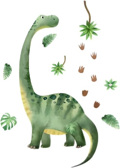 Grote XXL muurstickers van dinosaurussen voor de kinderkamer, dino wanddecoratie, muursticker voor jongens met planten en vulkanen