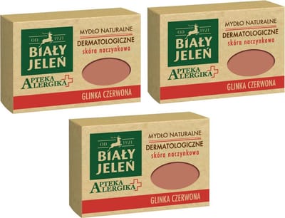 Bialy Jelen Allergie Natuurlijke Dermatologische Zeep met Rode Klei - 3-Pack