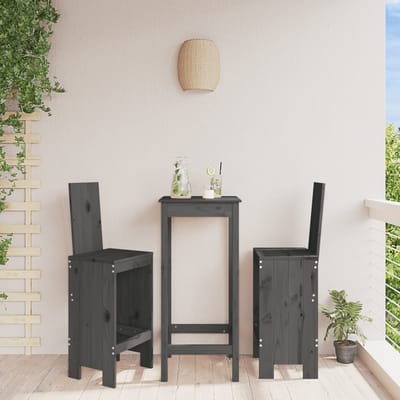 vidaXL - Barkrukken - 2 - st - 40x42x120 - cm - massief - grenenhout - grijs