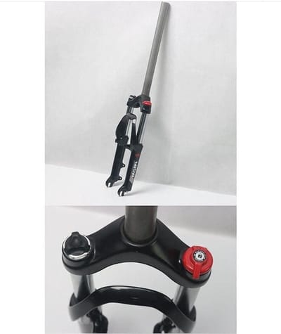 Fietsvoorvork - Vering voorvork - Mountainbiken - Luchtvering instelbaar - 20 inch - Zwart