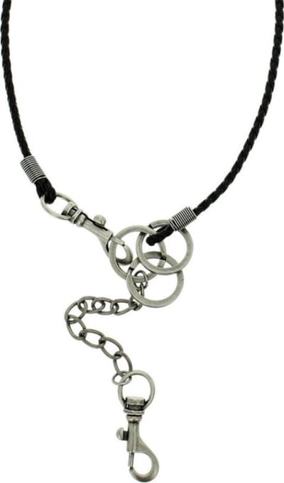 Behave - keycord zwart met zilverkleurige ringen - trendy en nikkelvrij