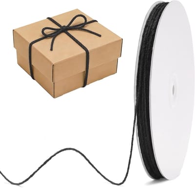 Jute Touw 2mm Zwart 100m - Perfect voor Tuinieren, Cadeauverpakking en DIY Decoratie, Sterk en Duurzaam Touw voor Planten en Creatieve Projecten