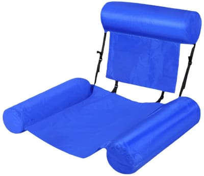 Blauwe Opblaasbare Drijfstoel - Drijvende WaterStoel LoungeStoel WaterHangmat Zwembad Ligbed Luchtbed - Floating Bed - Beach Float - Float LoungeStoel - Drijvende Water Ligstoel - Opblaasbaar