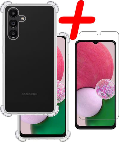 Hoesje Met Screenprotector - Geschikt voor Samsung Galaxy A13 5G - Sterk & Shockproof - Siliconen Case - Back Cover - Telefoon Hoes - Shock Proof - Transparant