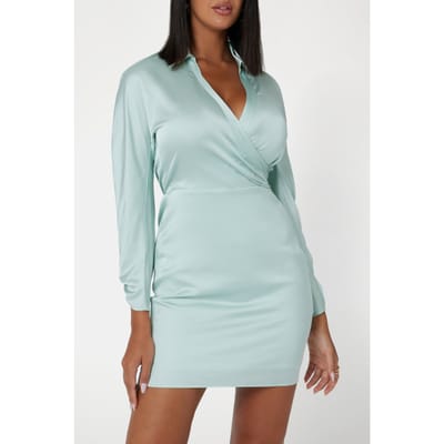 GUESS  Eco Es Ls Tanya Dress Soft Mint Size: L | Mini Dresses Outlet | Dames | Groen