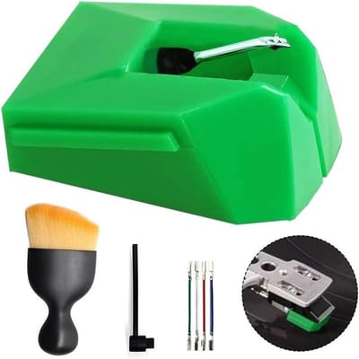 Vervangende Naald - Stylus Pen - Vinyl Luisteren - Elliptische Punt - 03 x 07 mil - Groen Zwart