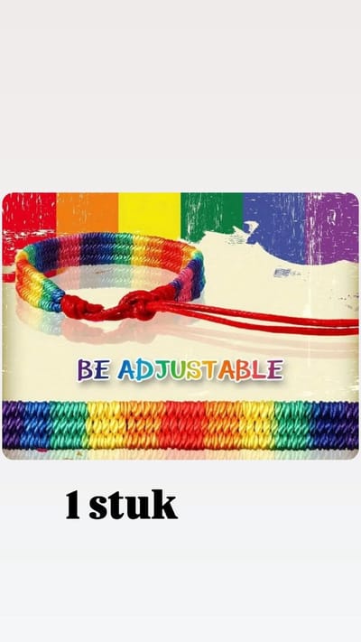 Akyol - Pride Armband - Regenboog - 1 stuks - Pride - armband LGBT - gay armband cadeau - LGBT - wit - Armband - Gay - lesbian - trans - cadeau - vriendschapsarmband - bi - geschenk - gift - verjaardag - feestdag - respect - equality - gelijk - lgb