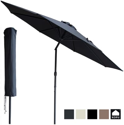 Kopu® Valencia Parasol Rond 300 cm met Beschermhoes - Antraciet